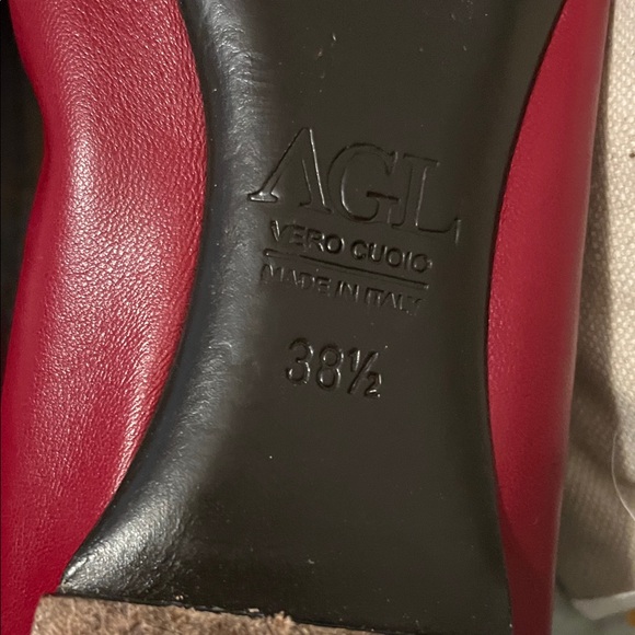 AGL Burgundy Leather Loafers with Buckle Detail - Picture 3 of 5